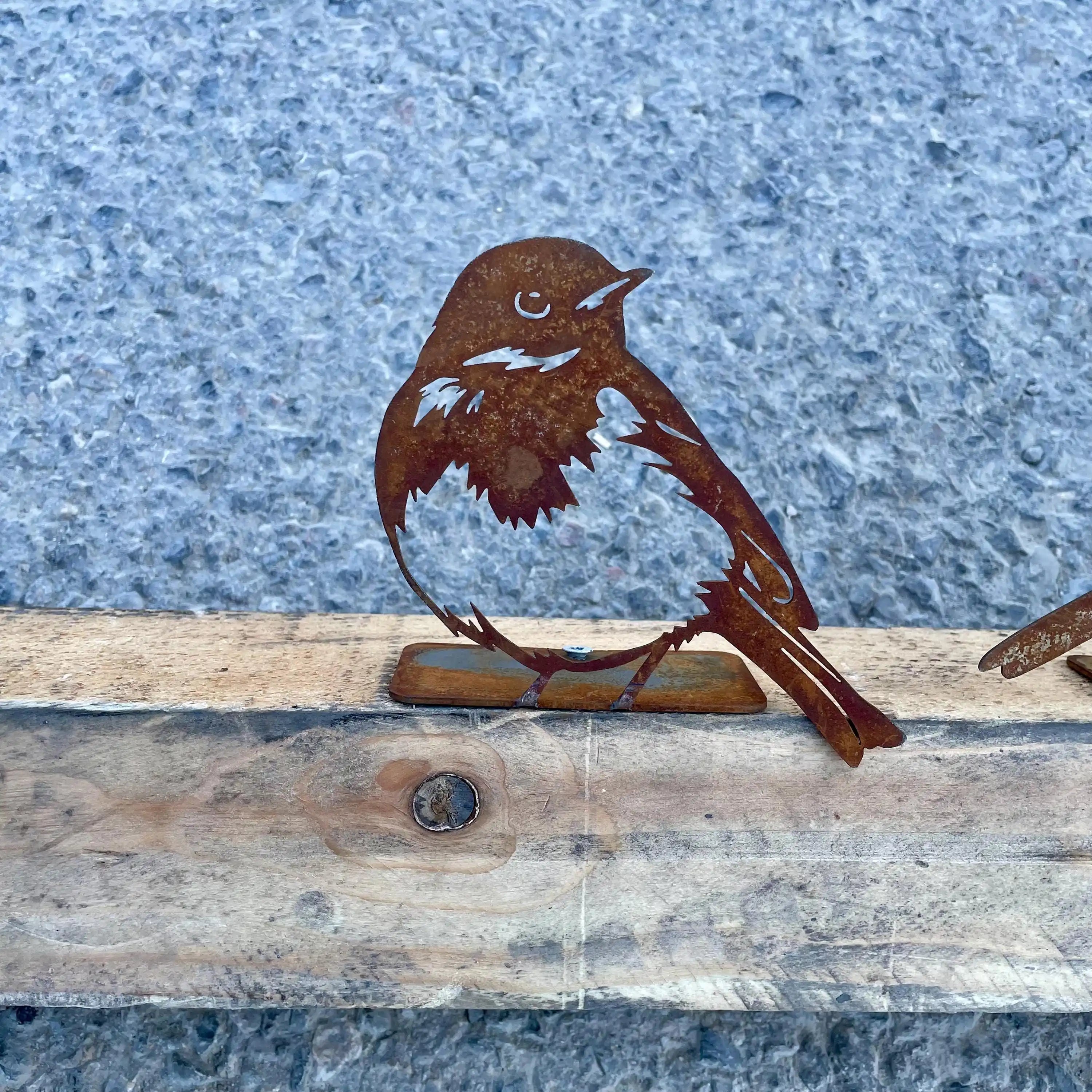 Rusty Metal Bird Silhouettes Home Garden Outdoor Deco Woodpecker Robin Steel Country Yard Art Gardening Decor Gifts 3pcs/Set