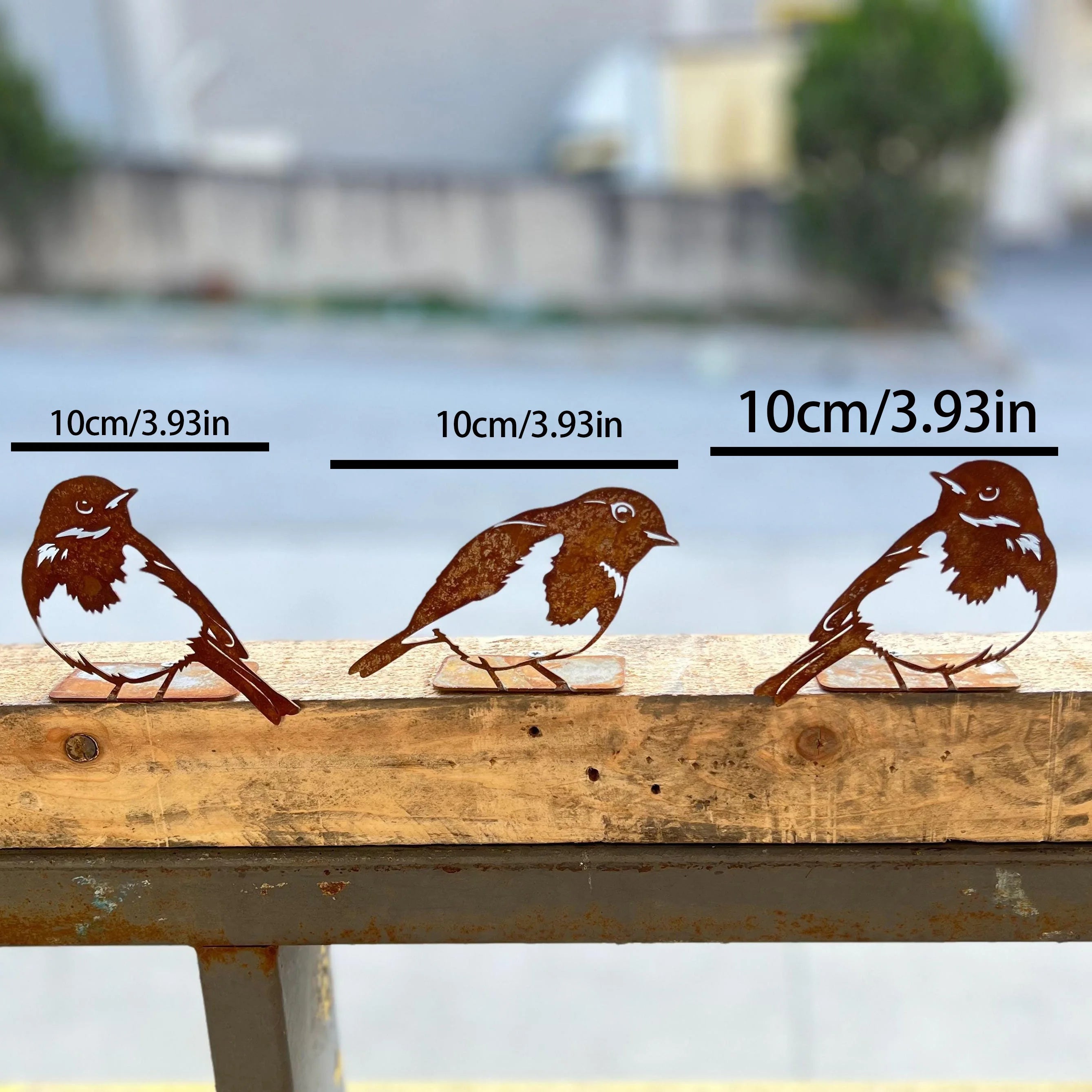 Rusty Metal Bird Silhouettes Home Garden Outdoor Deco Woodpecker Robin Steel Country Yard Art Gardening Decor Gifts 3pcs/Set