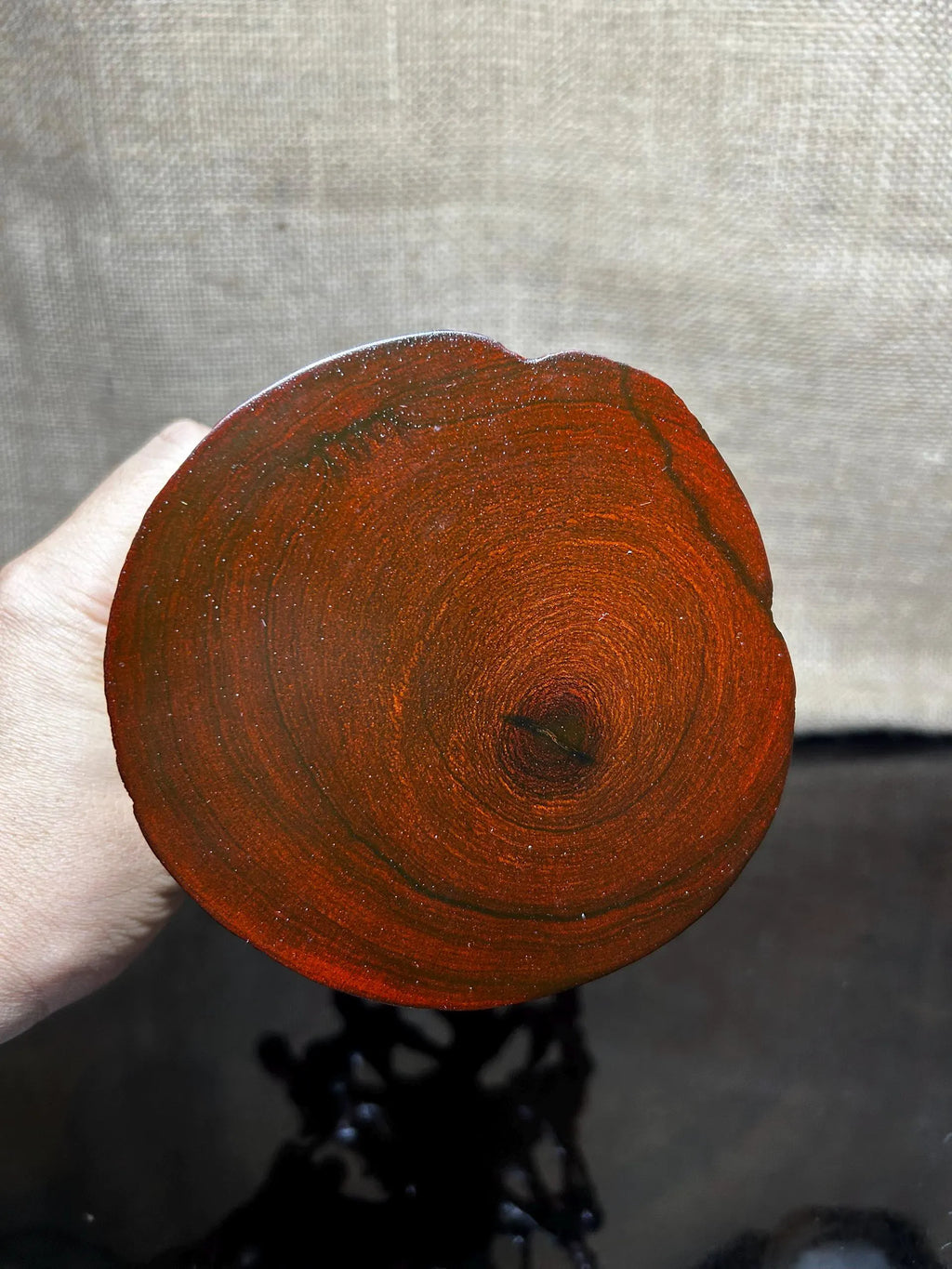 Wood display stand easel, made of Padauk, handmade sculpture, core wood, size 8"