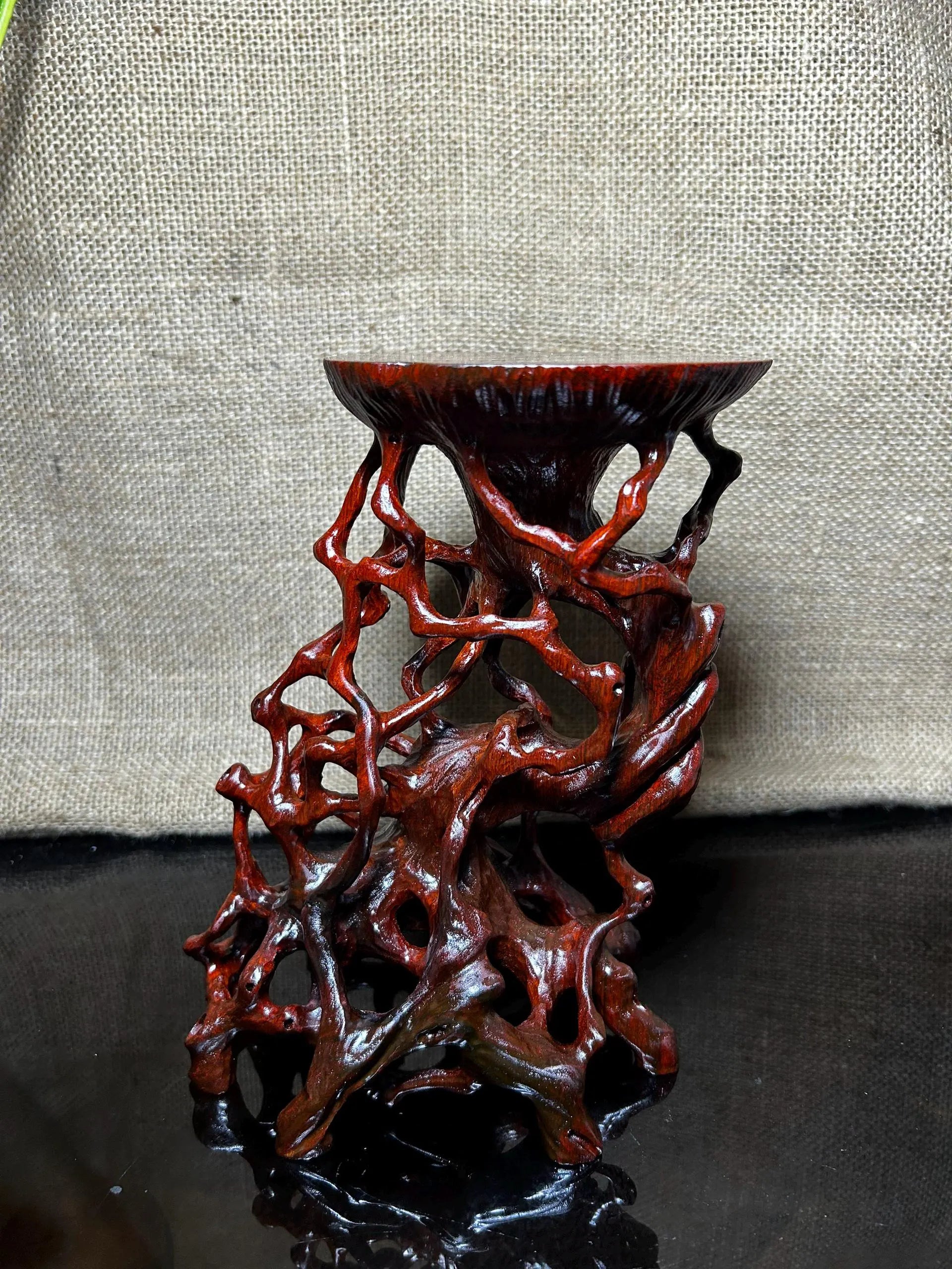 Wood display stand easel, made of Padauk, handmade sculpture, core wood, size 8"