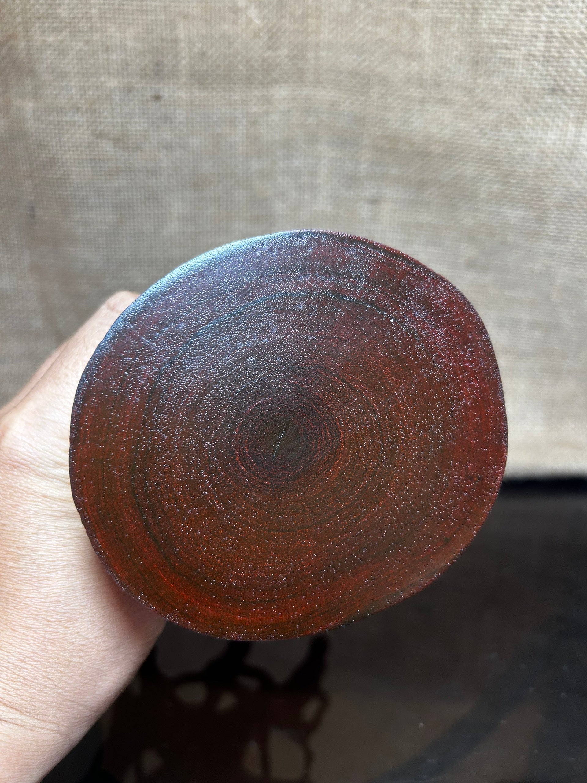 Wooden Display Stand made of Padauk, handmade sculpture, core wood, size 6.5"