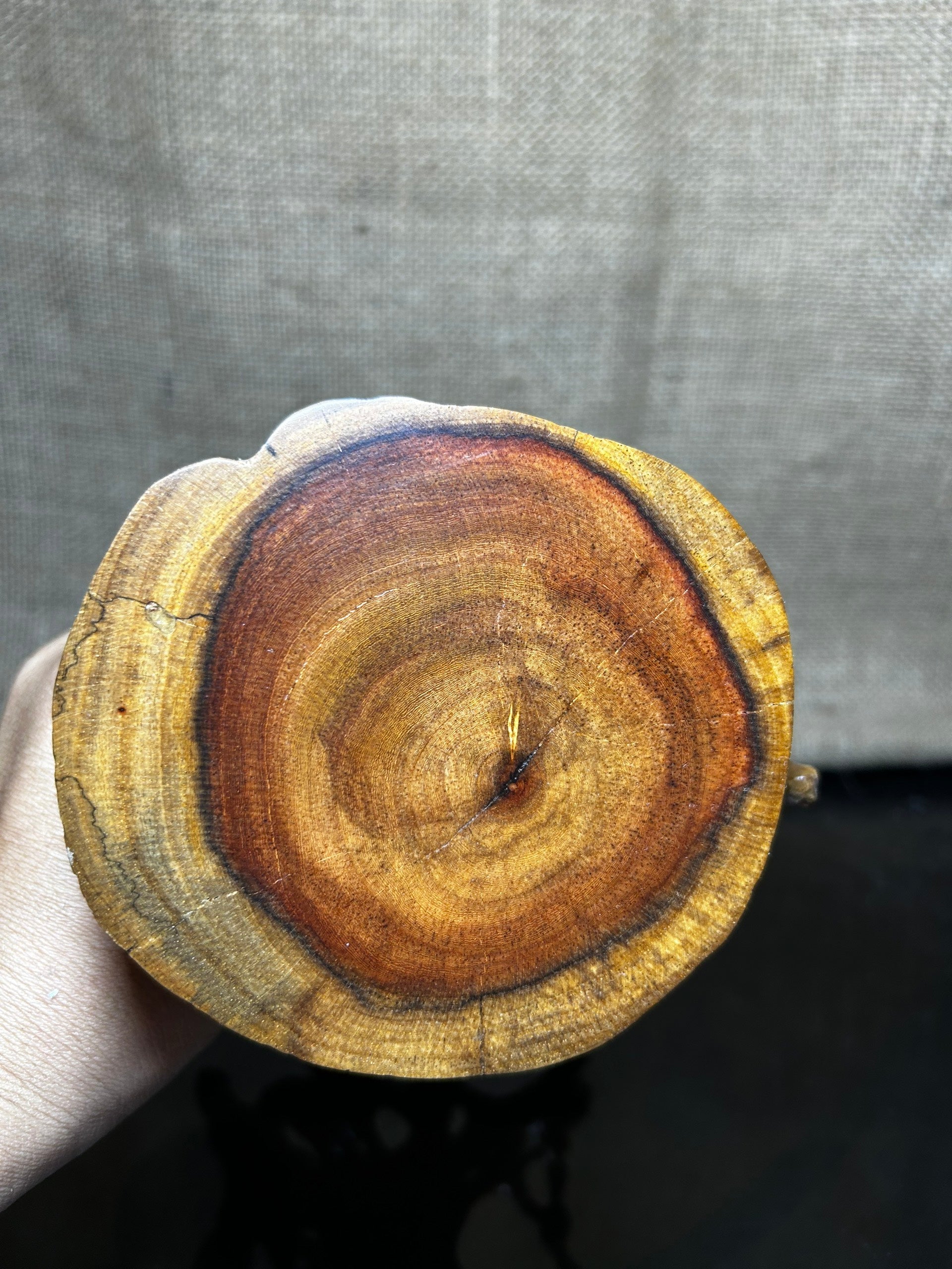 Wooden Display Stand made of Padauk, handmade sculpture, core wood, size 7"