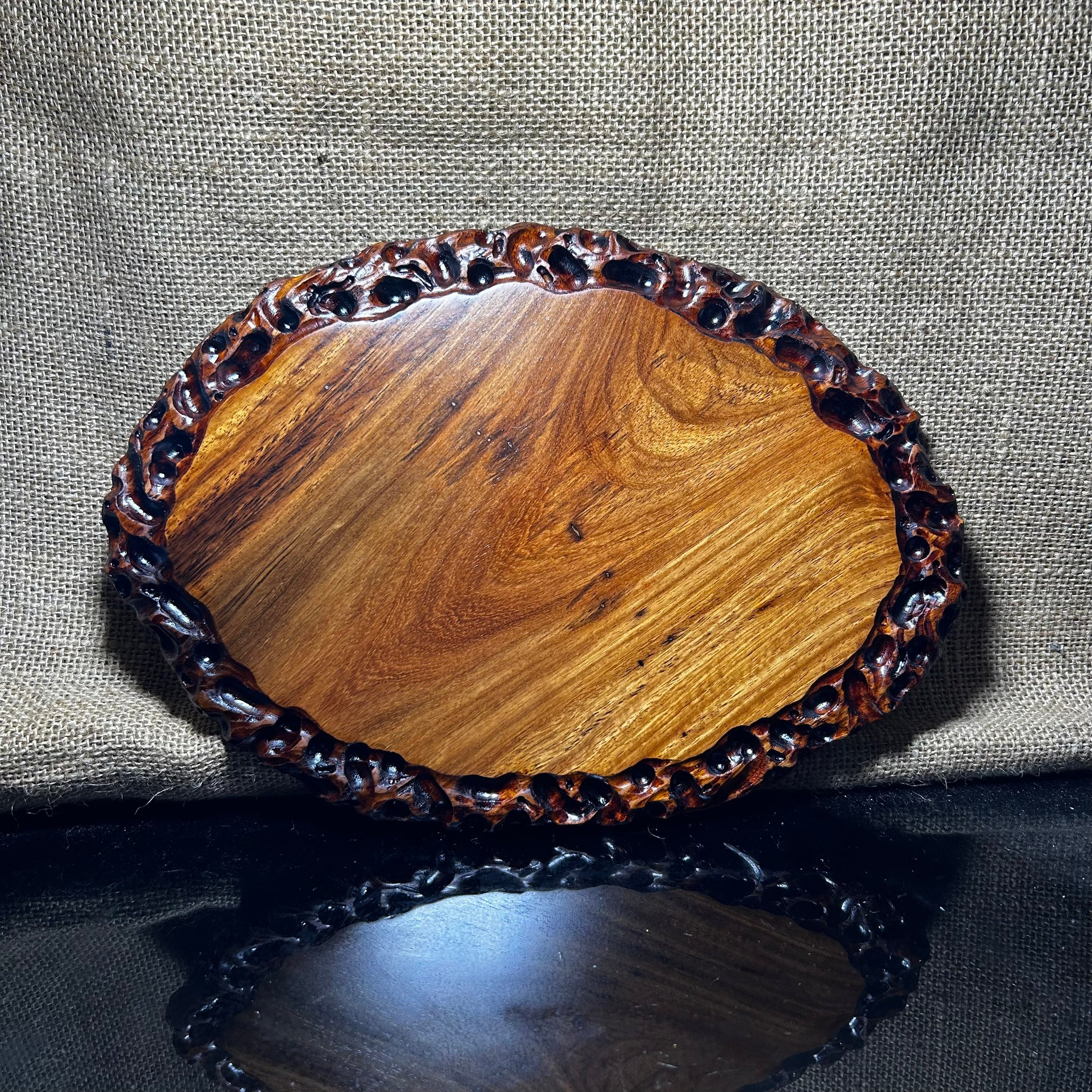 Ovan wooden stand with Padauk, Handcrafted Display Stand, fragrant wood, size 12"