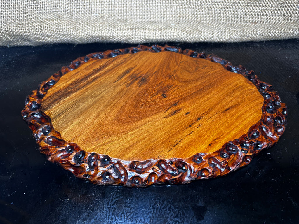 Ovan wooden stand with Padauk, Handcrafted Display Stand, fragrant wood, size 12"