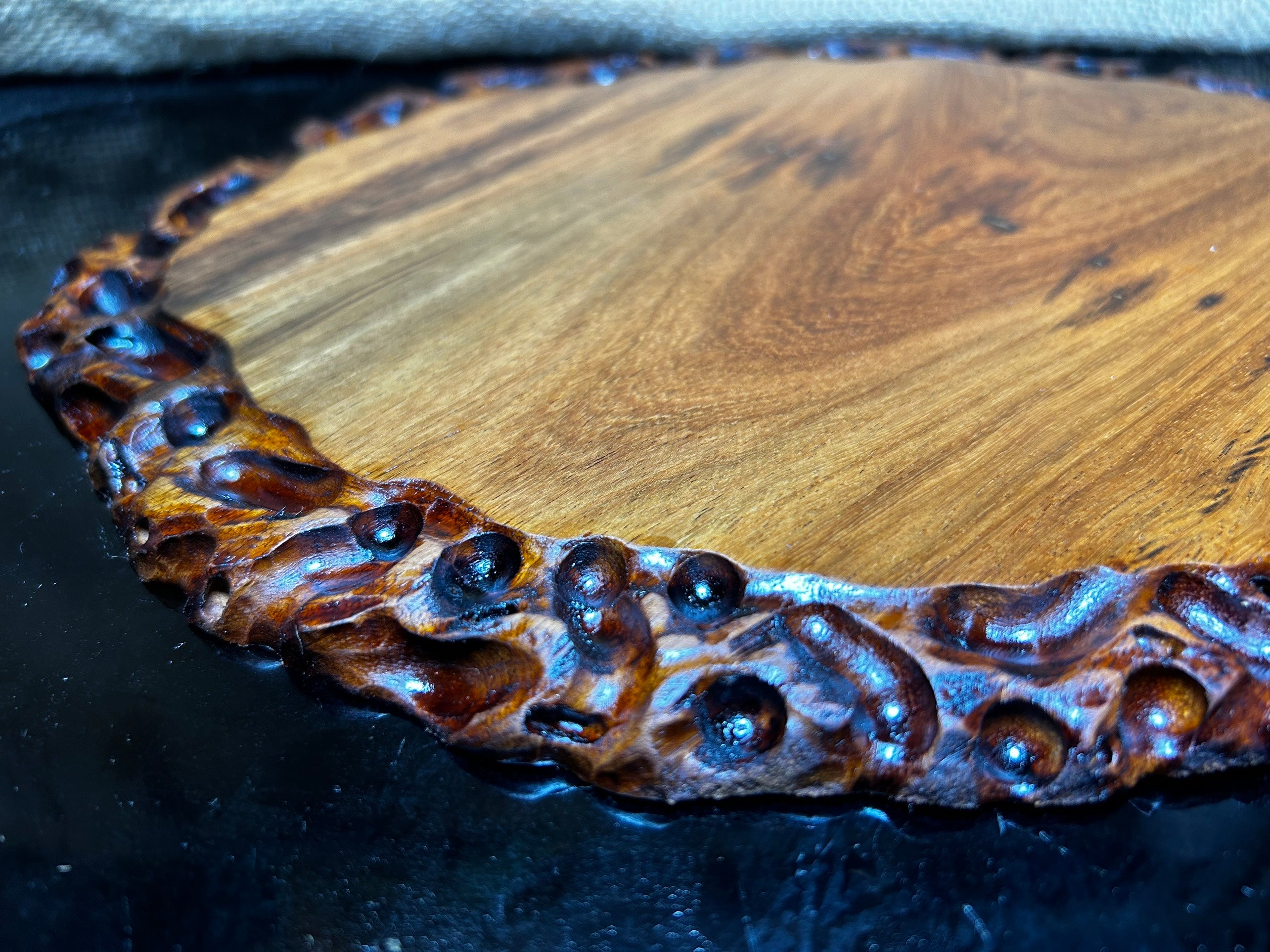 Ovan wooden stand with Padauk, Handcrafted Display Stand, fragrant wood, size 12"