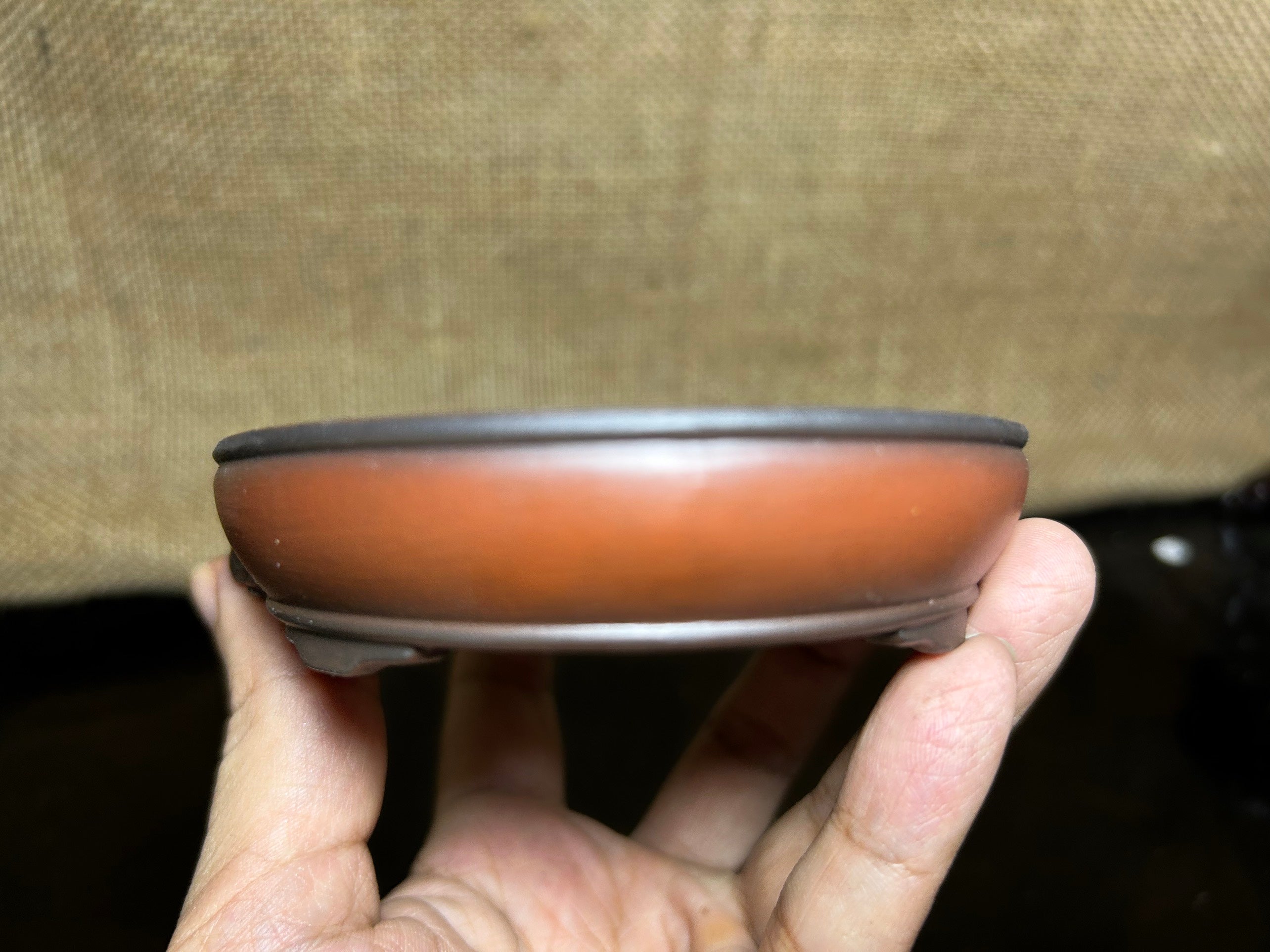 Handmade Bonsai pot, Ceramic, crab sculpture, oval shape, size 5 inch