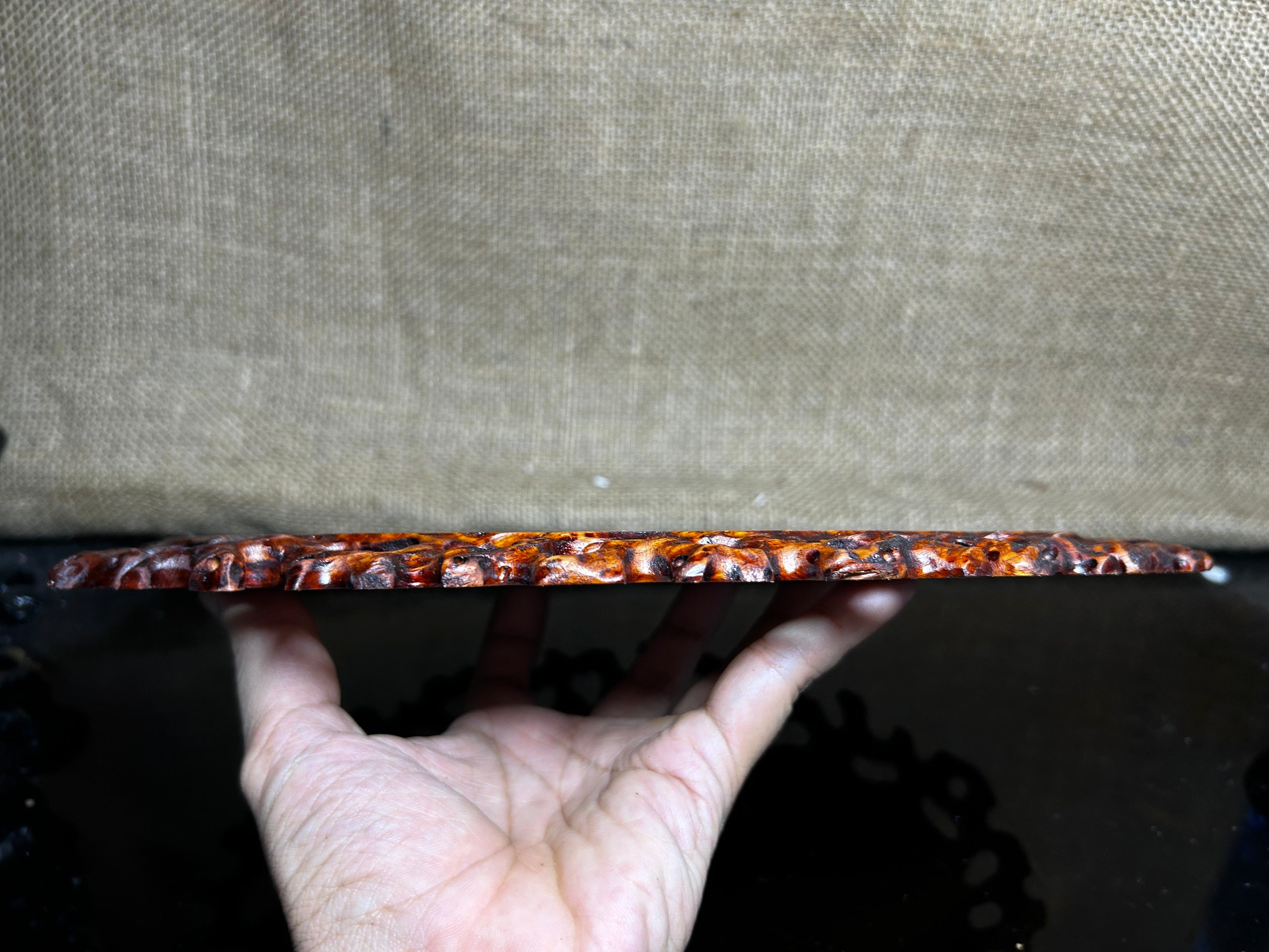 Ovan wooden stand with Padauk, Handcrafted Display Stand, fragrant wood, size 12"