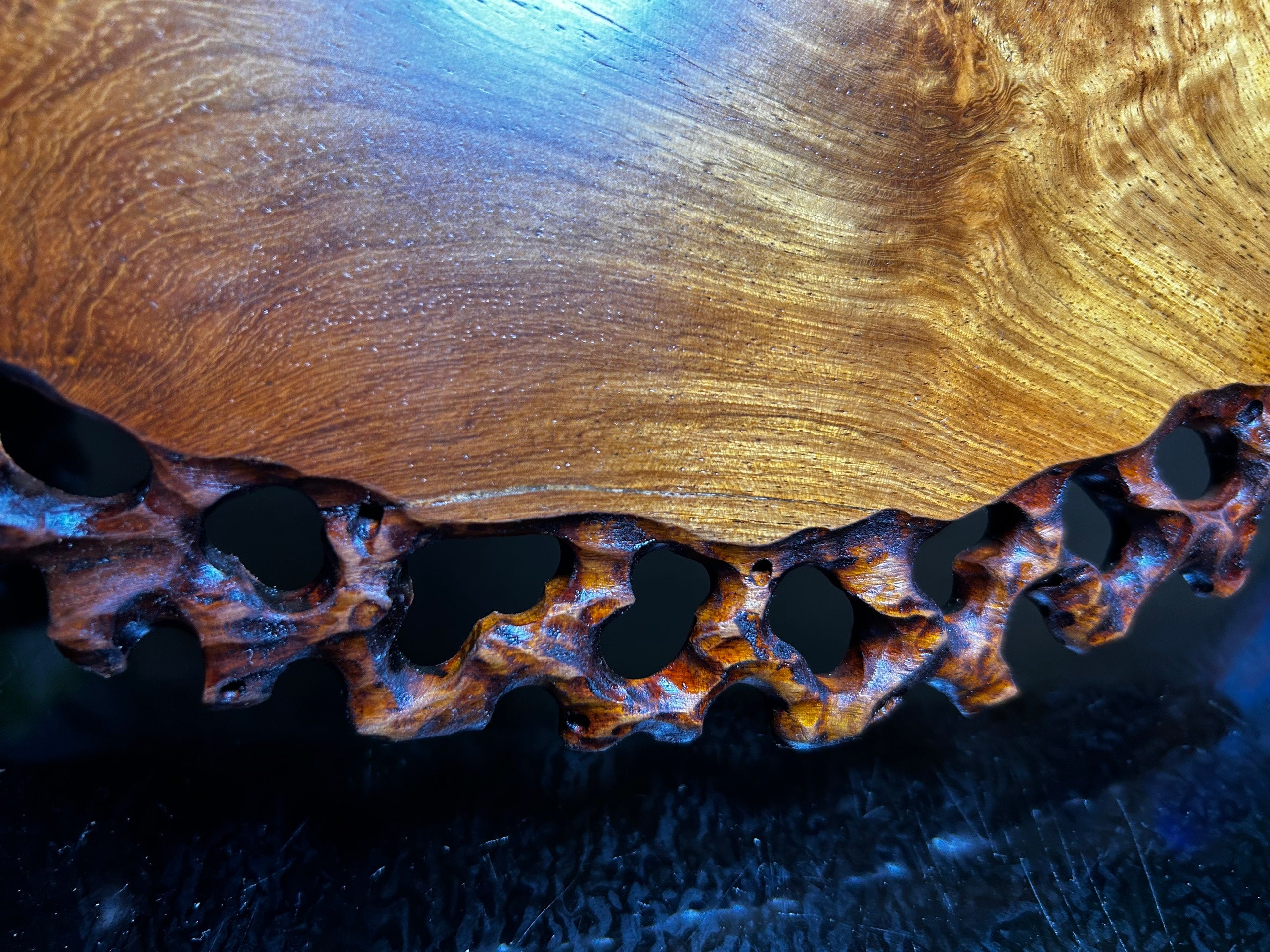 Ovan wooden stand with Padauk, Handcrafted Display Stand, fragrant wood, size 12"