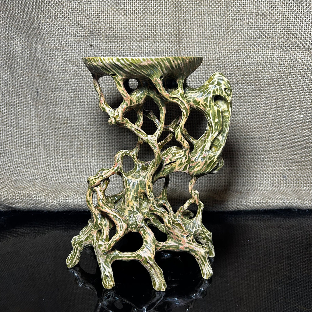 Wood Display Stand made of Padauk, handmade sculpture, core wood, size 8"