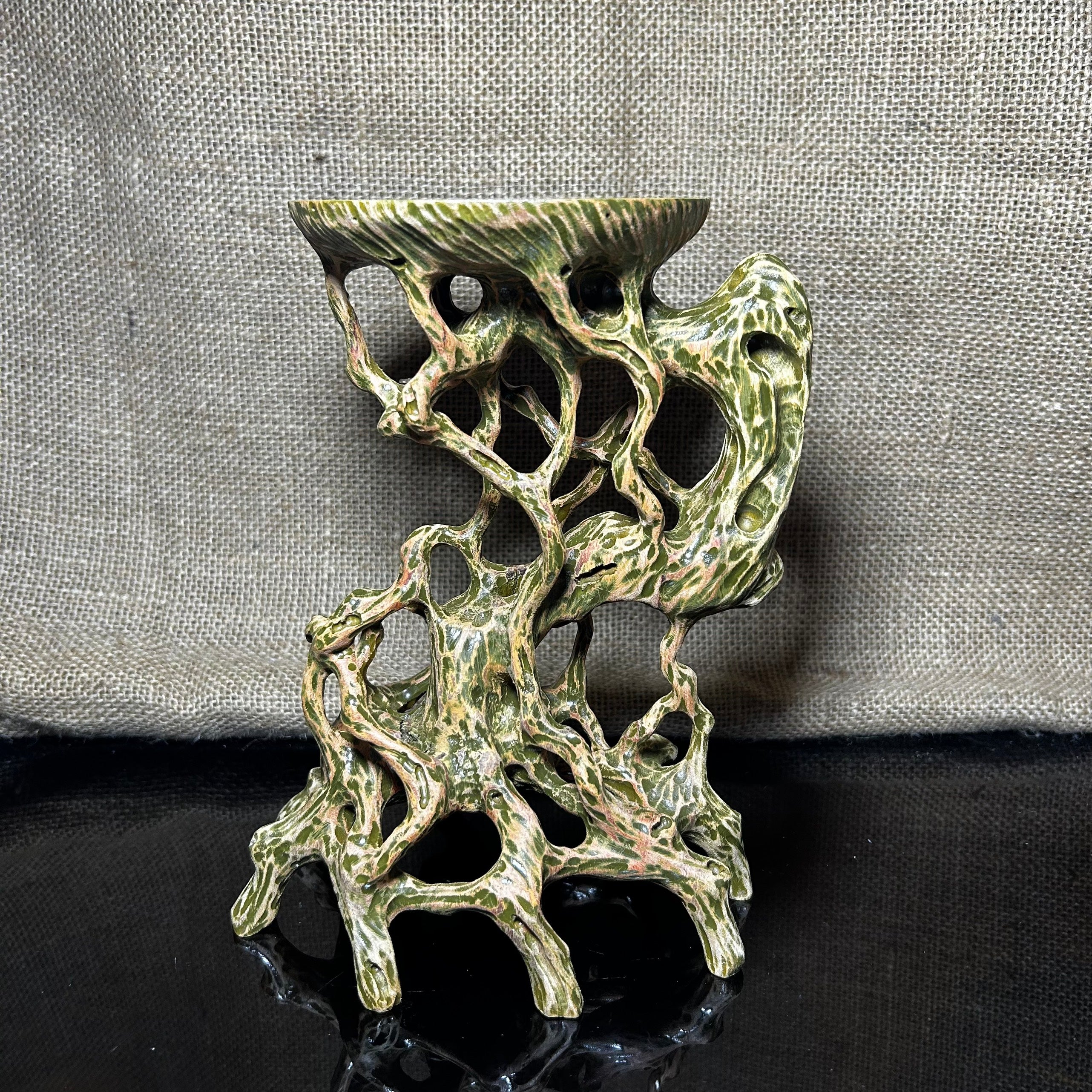 Wood Display Stand made of Padauk, handmade sculpture, core wood, size 8"