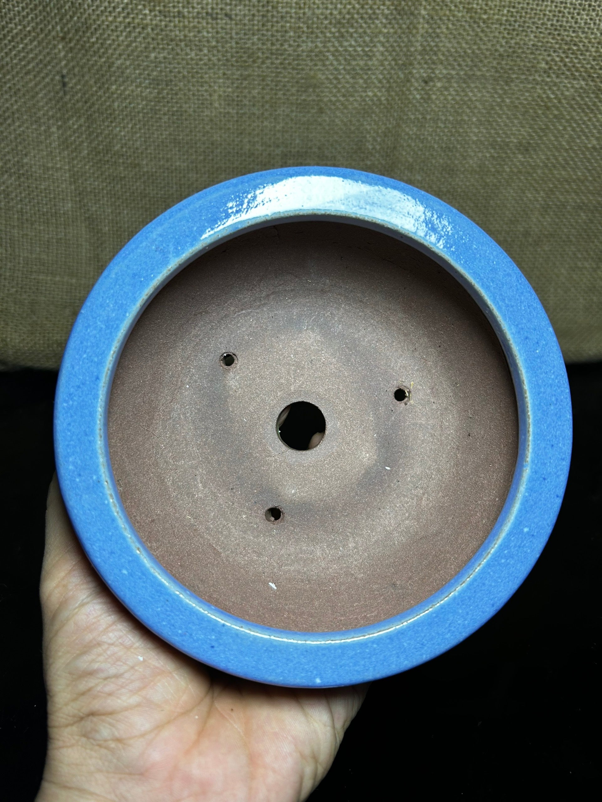 Unique Bonsai tree pot, colorful flower carving and craft,  size 5.2"
