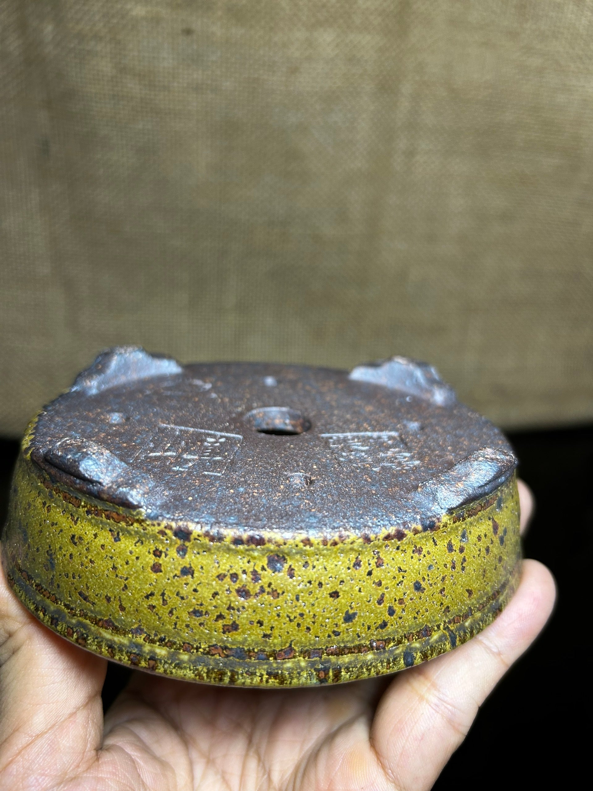 Handmade Glazed Ceramic Bonsai Pot: Oval Shape, Unique Color, 4.6 inch