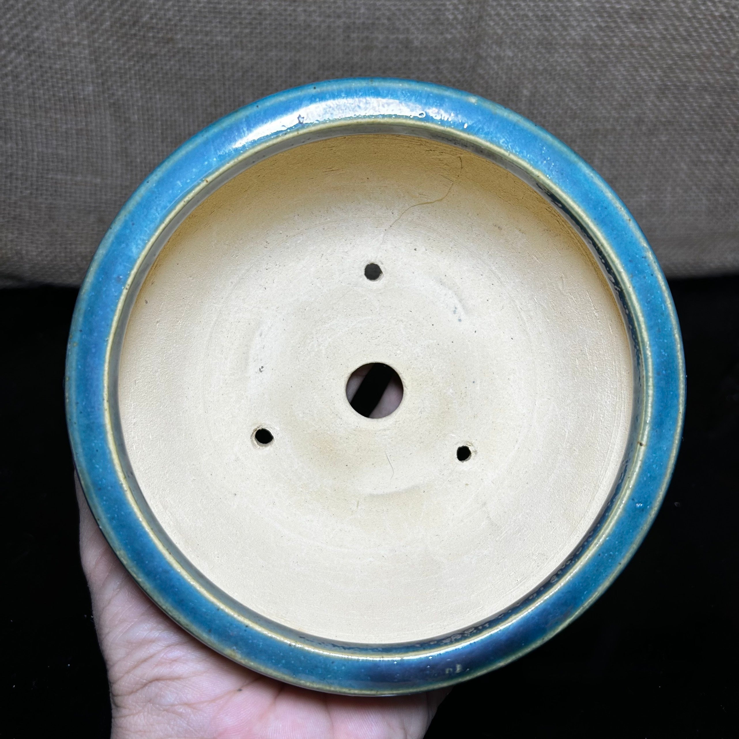 Unique Bonsai tree pot, colorful flower carving and craft,  shohin size 5.5"
