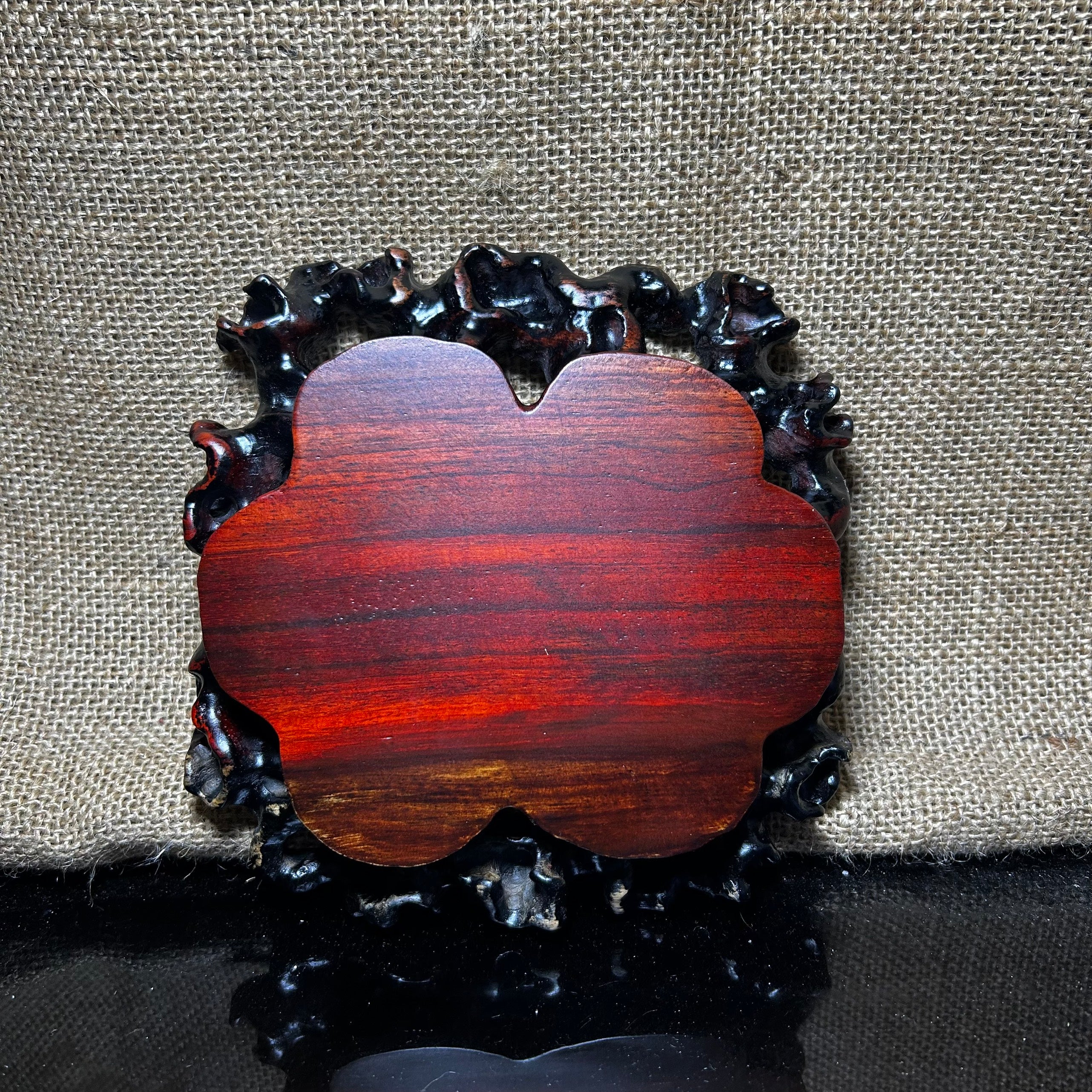 Wooden stand with Padauk, display stand,  pattern sculpture handmade, size 6"
