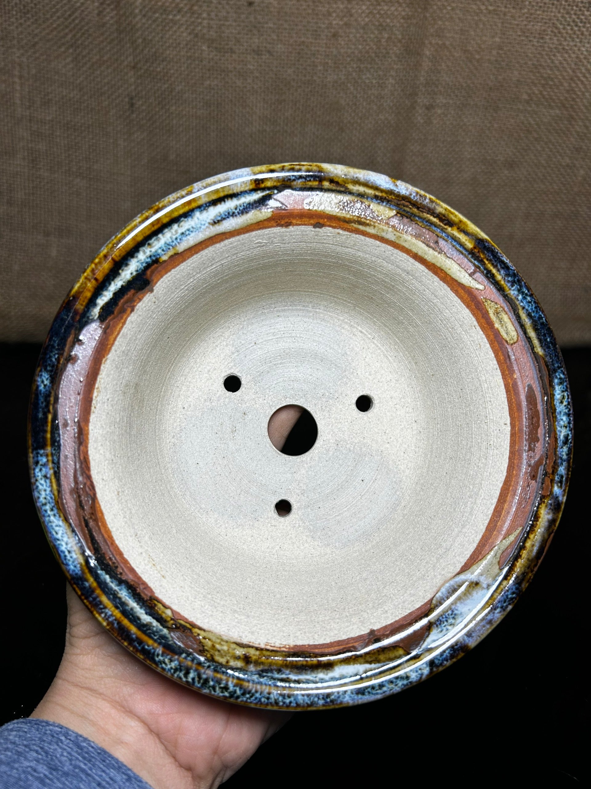 Unique Bonsai tree pot, collection pots , multi layer colored glaze,  size 5.5"