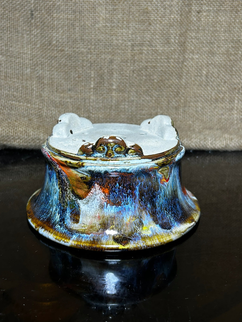 Unique Bonsai tree pot, collection pots , multi layer colored glaze,  size 5.5"