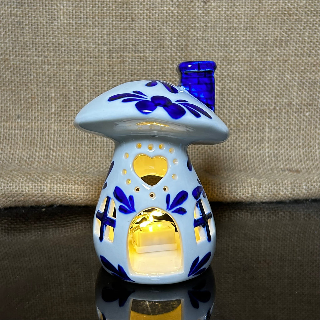 Handmade Ceramic Candle Holder with hand-painted glaze in antique style, gift or home decoration