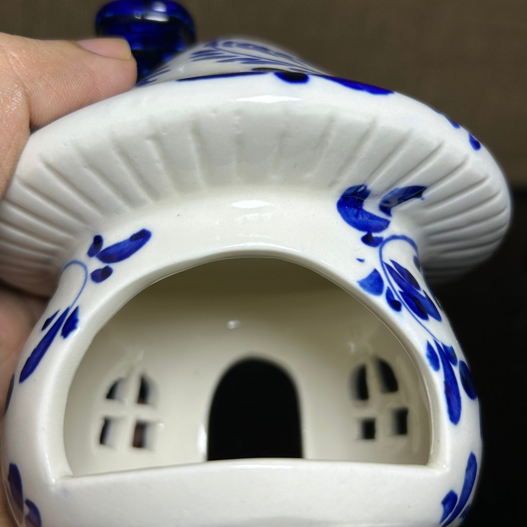 Handmade Ceramic Candle Holder with hand-painted glaze in antique style, gift or home decoration