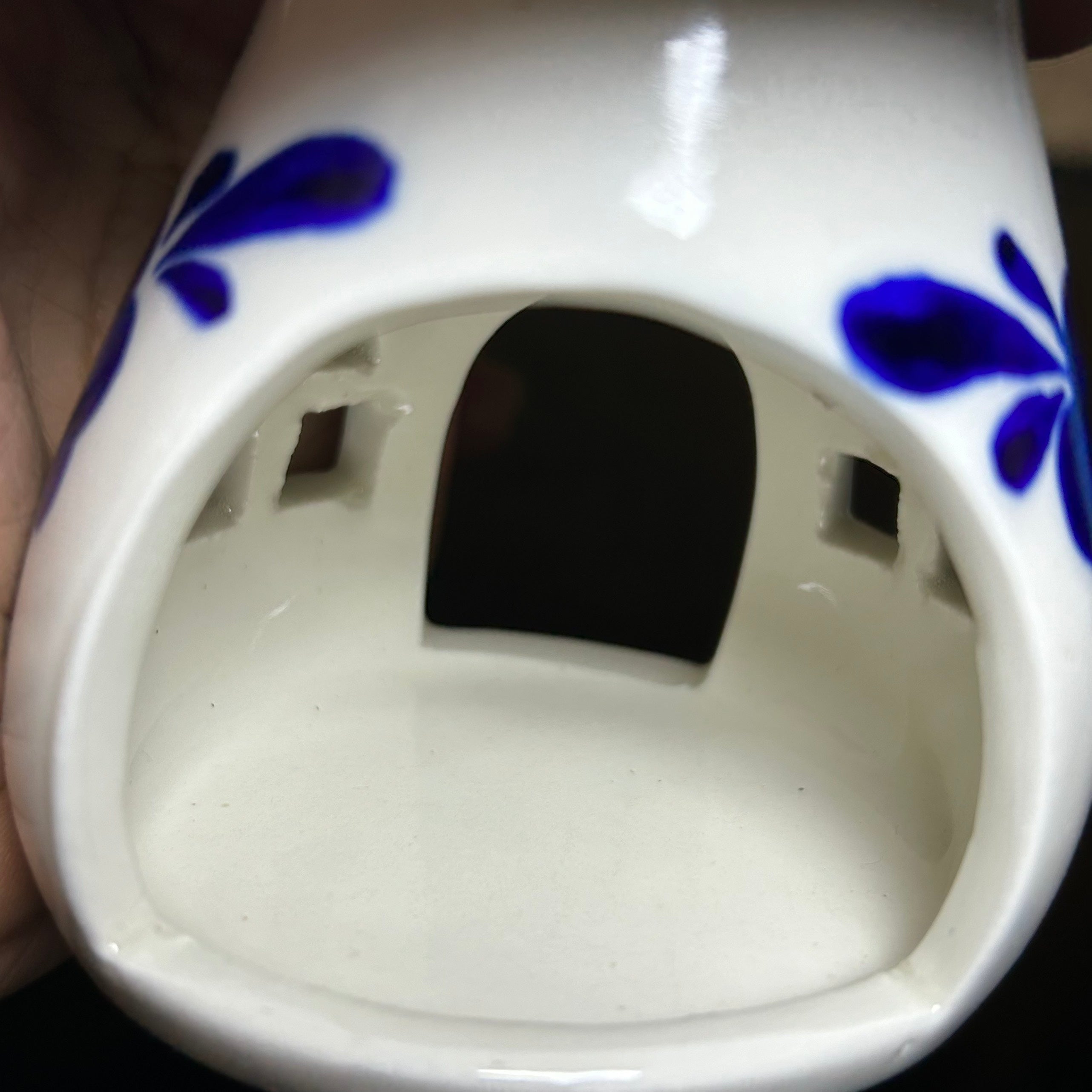Handmade Ceramic Candle Holder with hand-painted glaze in antique style, gift or home decoration